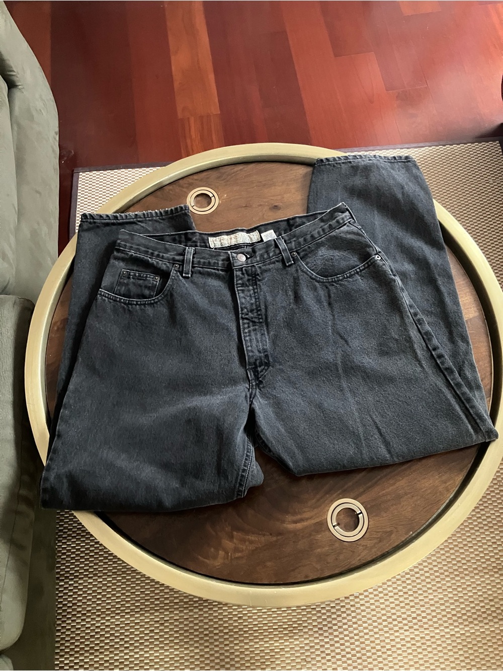 Vintage 90’s Abercrombie & Fitch USA Washed Black Denim Jeans  (36x30) Taper